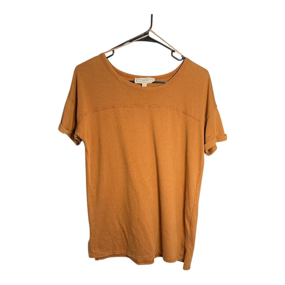 Hippie Rose Rust Orange Rolled Sleeve T-Shirt – Size S – NWOT Soft Cotton Blend